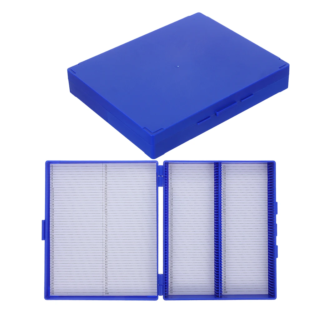 

2pcs Storage Box Large Capacity Slide Holder Transparent Design Portable Glass Case Microscope ganizer