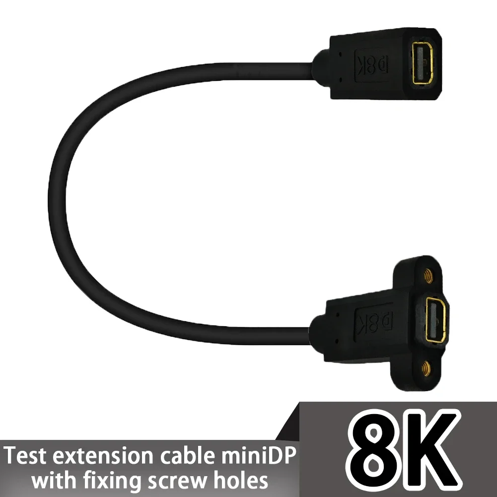 Mini DisplayPort hembra enchufe montaje en Panel a Mini DisplayPort Cable de extensión hembra Mini DP 1,4 V 8K/60Hz 4K/144Hz 0,3 m 30cm
