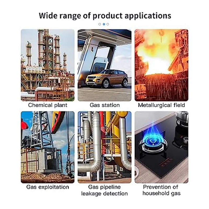 A86G-Gas Leak Detector Portable Natural Gas Detector Alarm Sound Methane Hexane With LCD Screen 2 AAA Batteries For Home