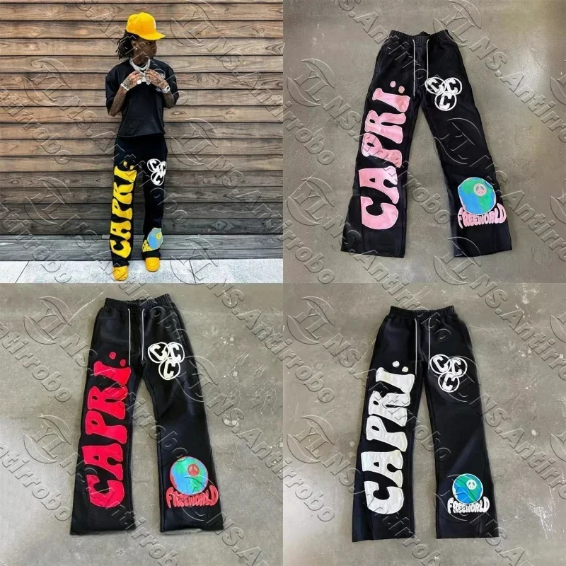 Personalisierte Jogginghose mit amerikanischem Buchstabendruck, High-Street-Trendmarke, lockere Modehose für Paare und Kinder