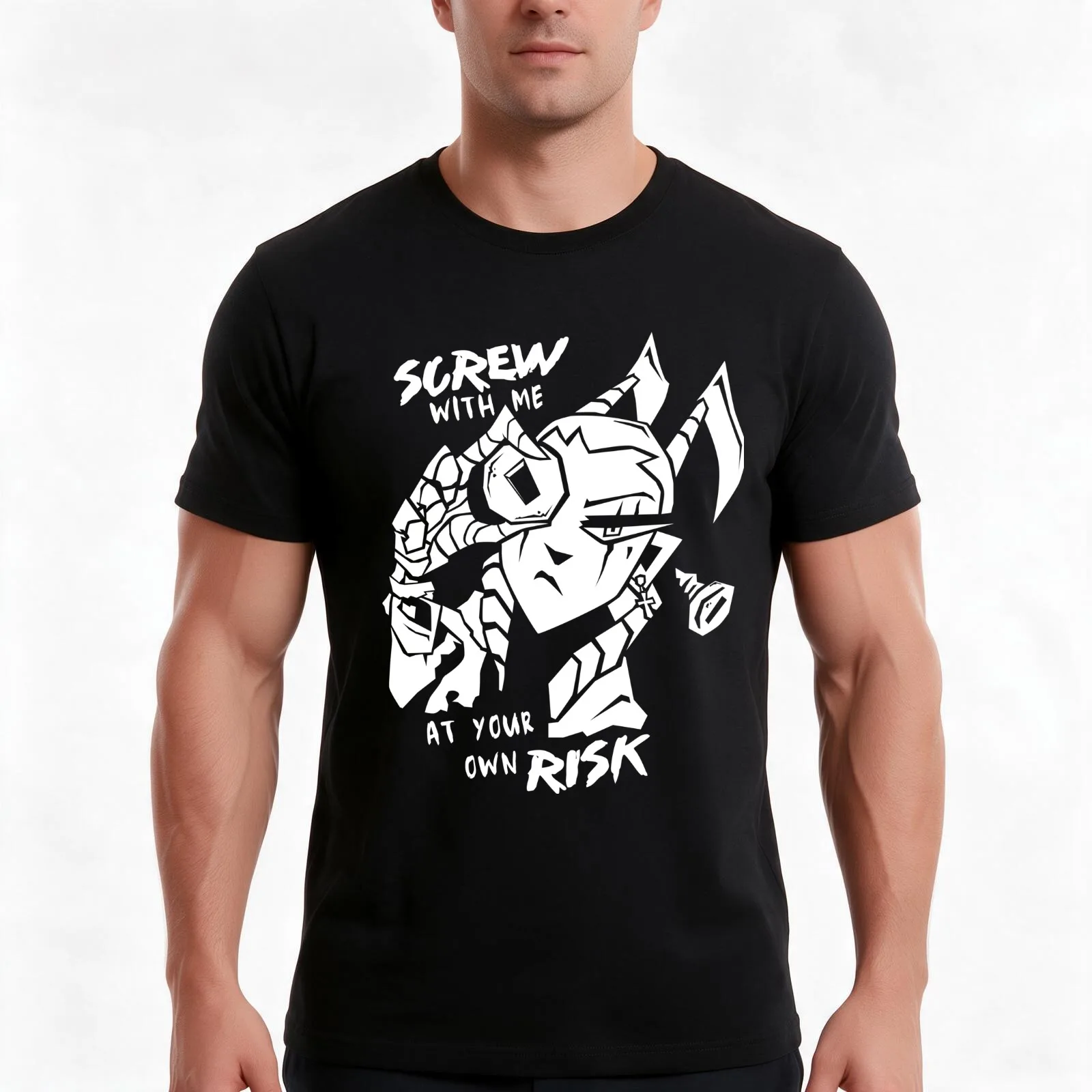 JTHM - "SCREW You" T-Shirt, Summer Casual Cotton Tee, Oversized Streetwear Tops, Vintage Graphic Print, 100% Cotton