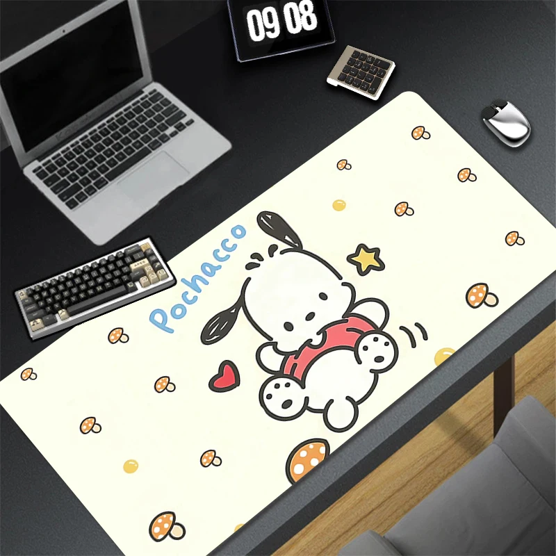 Cartoon Mushroom Mouse Pad Laptop Kawaii Anime Dogs Extended Desk Mat XXL Gaming Mousepad PC Gamer Pochacco Cute Keyboard Rug