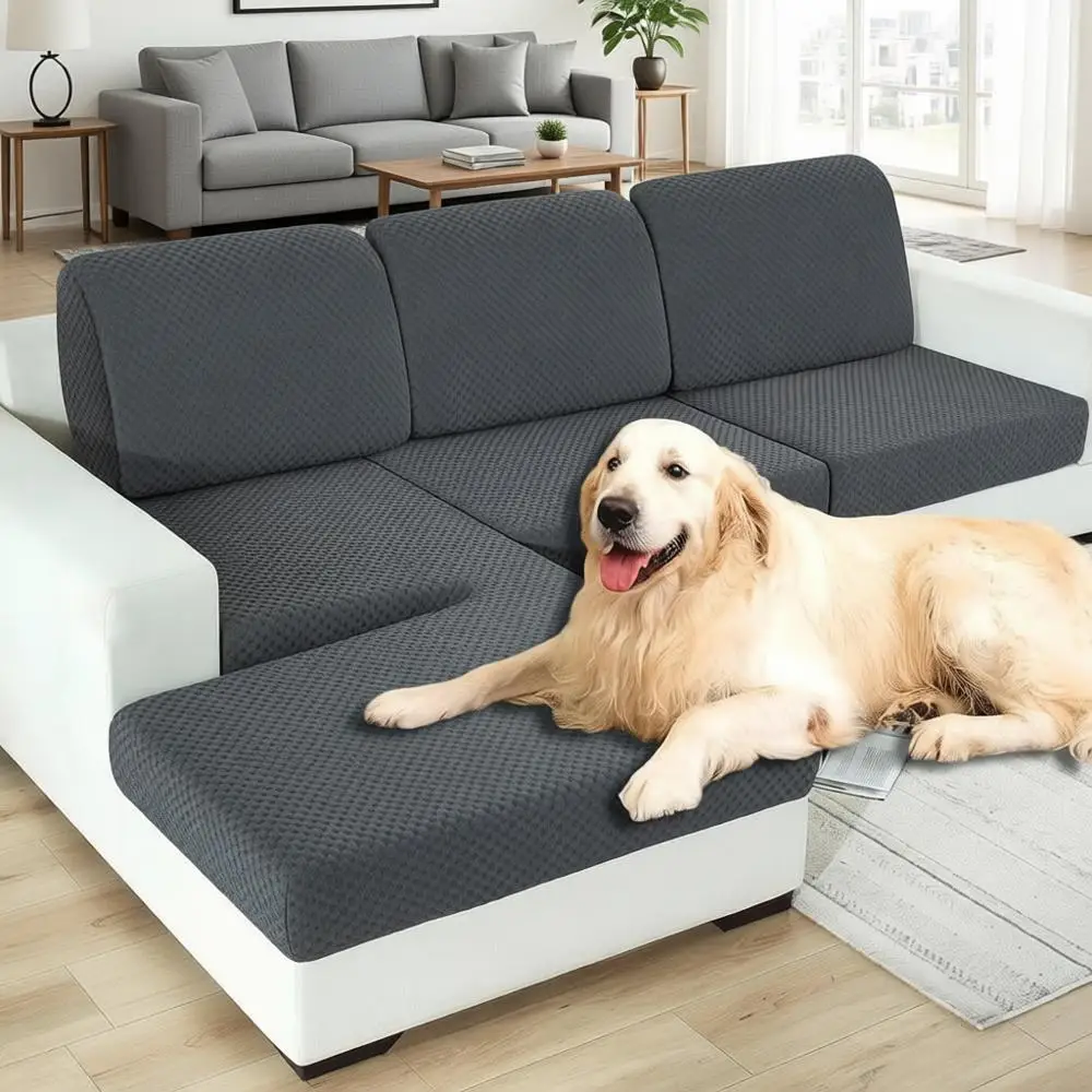 

Чехлы для секционных диванов или L-образных шезлонгов, 1 шт., сдельные, для замены подушек, большие, в клетку, защита для мебели