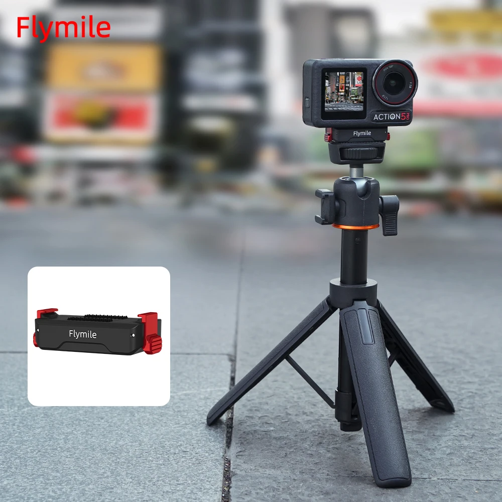 Магнитное крепление-адаптер Flymile для DJI Action 5 Pro/Action 4/3: быстросъемное основание с расширением отверстия под винт 1/4 дюйма