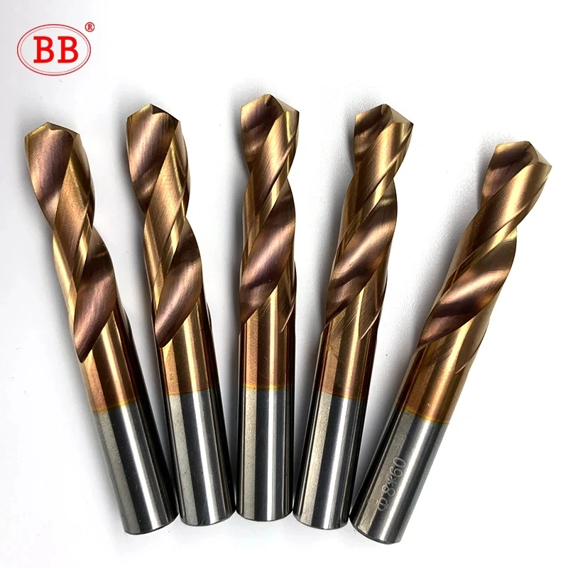 BB Solid Carbide Twist Drill, Haste Paralela, Geral Stub CNC Drilling Metal Steel Iron Hole, 0.5mm ~ 17mm