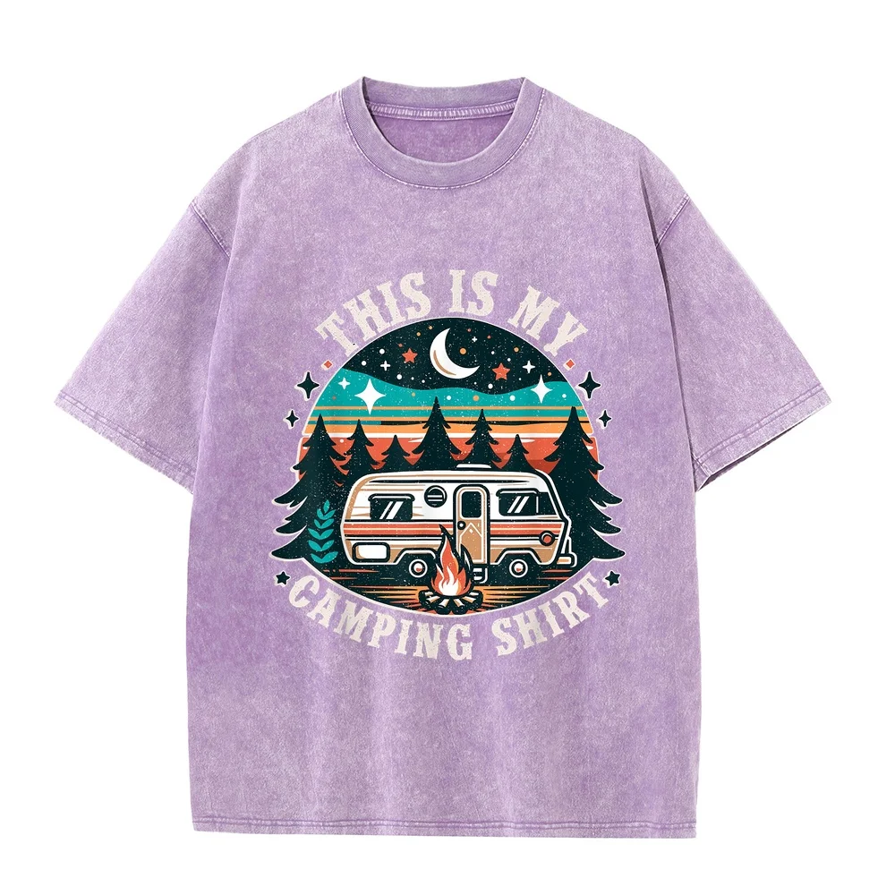 Funny Camper Hiking Nature Shirt This Is My Camping T-Shirt 하이엔드 Harajuku Japanese Vintage Clothing Natural 100 Cotton Tee