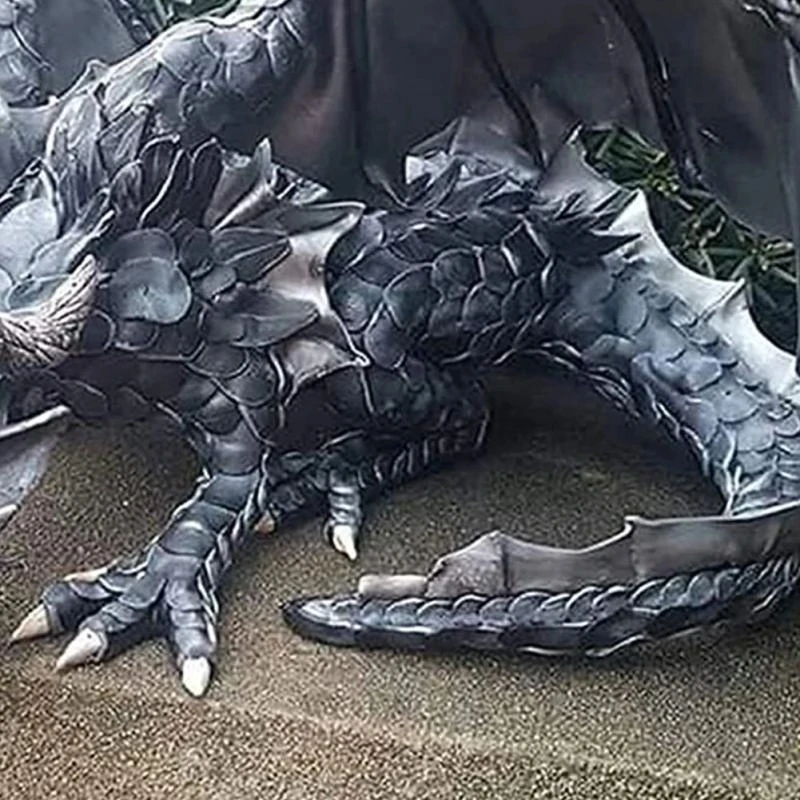 1PC Outdoor Garden Big Squatting Dragon Sculpture-Dragon Guardian Statue Garden Dragon Sculpture Statue Decoration Gothic Dragon