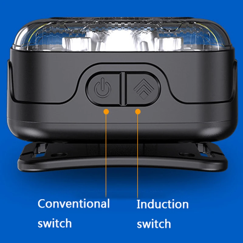 Linterna frontal recargable por USB con batería integrada, linterna de inducción potente, resistente al agua, para pesca nocturna al aire libre