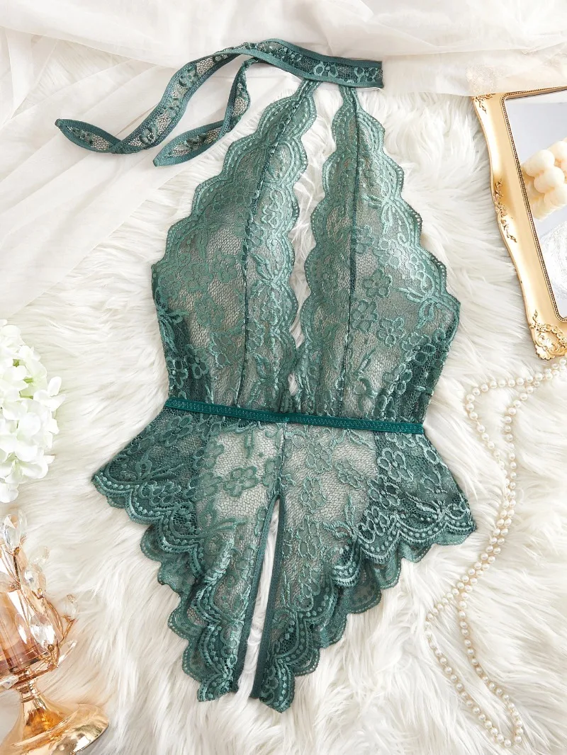 شفافة ينغيرييس عميق الخامس ملابس داخلية حريمي مجموعة عارية الذراعين G سلسلة Crotchless ارتداءها رفع حمالة صدر وسراويل داخلية مجموعات للمرأة