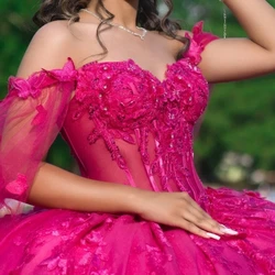 Customized Fuchsia Luxury Women Birthday Party Prom Dress Special Occasion Dance Wear Sweet 16 Dress vestidos de 15 quinceañera