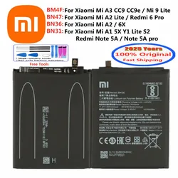 BM4F BN31 BN36 BN47 Original Battery For Xiaomi Redmi 6 Pro Mi 9 Y1 A2 Lite CC9 CC9e 5X 6X A3 A1 S2 Redmi Note 5A Pro Phone