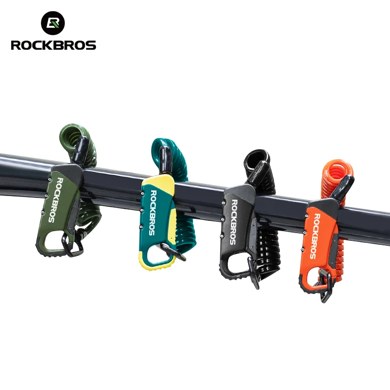 

ROCKBROS Bike Lock Portable Anti-theft Bicycle Mini 3 Digit Password Lock Durable Steel Cable Chain Security Helmet Lock