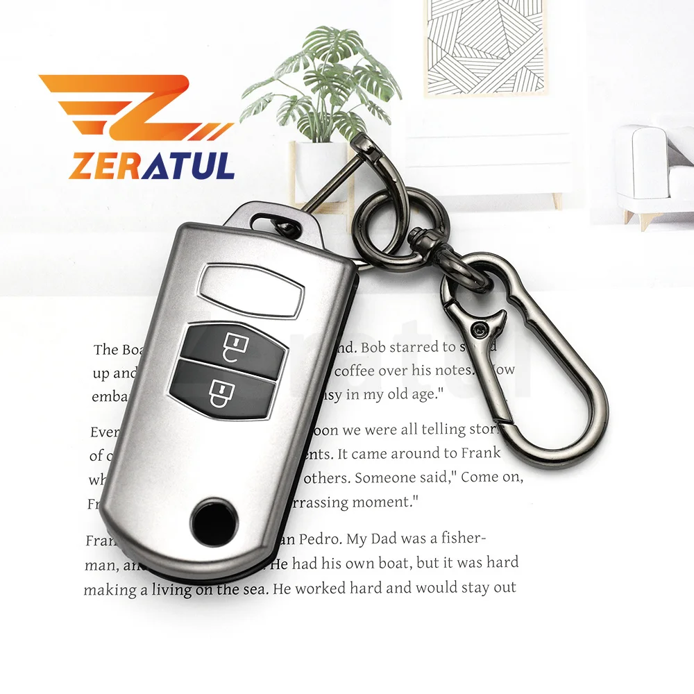 Car Keychain Protection Gun Grey TPU Keyless For Mazda CX7 CX9 RX8 M3 M5 M6 CX-5 Demio 2 3 5 6 MX5 MPV Shell Key Case Cover Fob