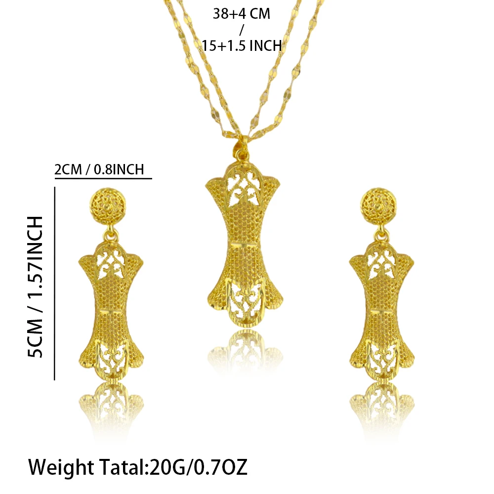 Vergoldetes, leichtes Luxus-Schmuckset mit Halskette und Ohrringen für Damen, Charm-Hohlschmuck für Alltag, Party, Hochzeit, Dating und Geschenke – Detail 4