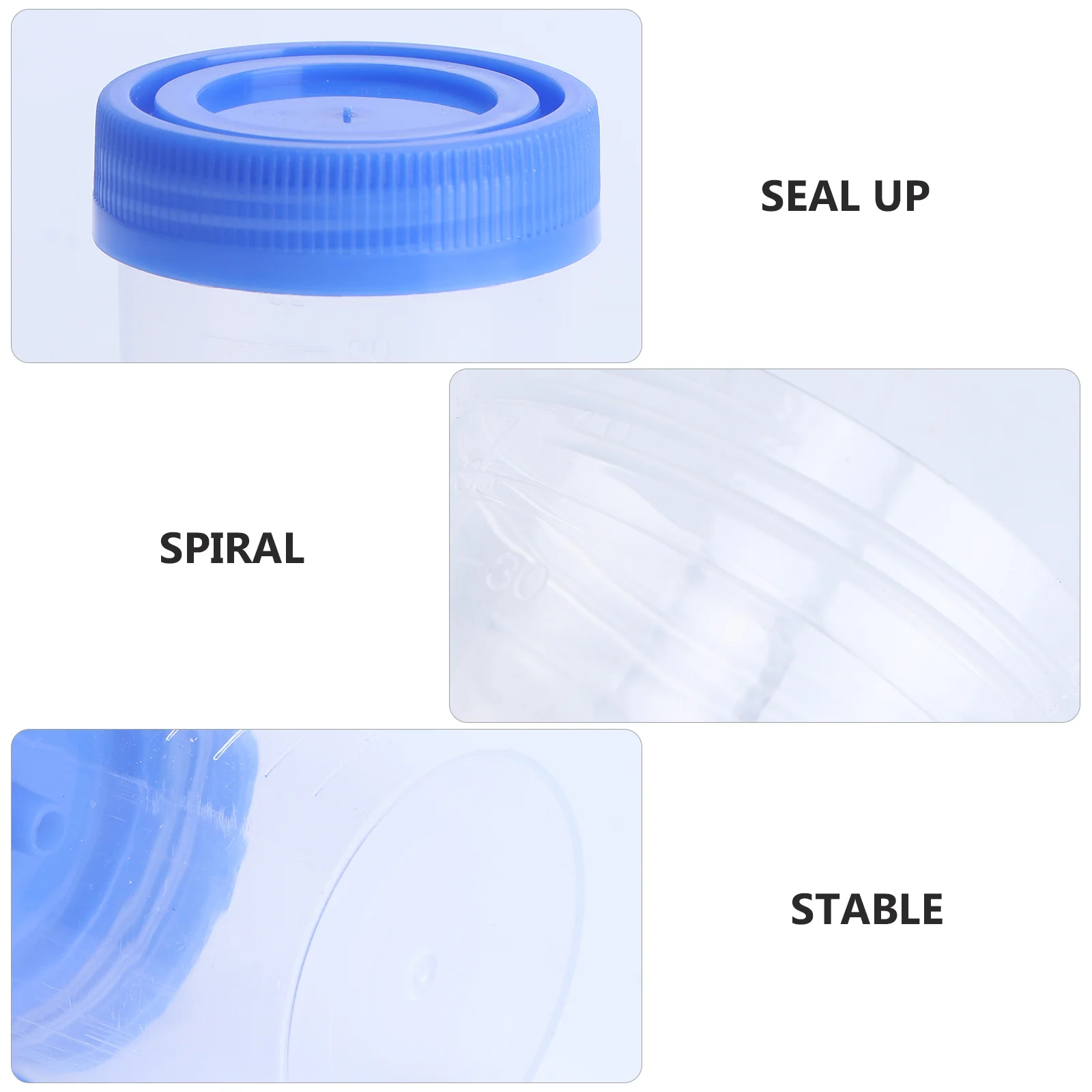 50 Pcs/1 Pack 40ml Plastic Specimen Sampling Cup Practical Urine Sealed Container with Spiral Cover for Laboratory Use (Random C