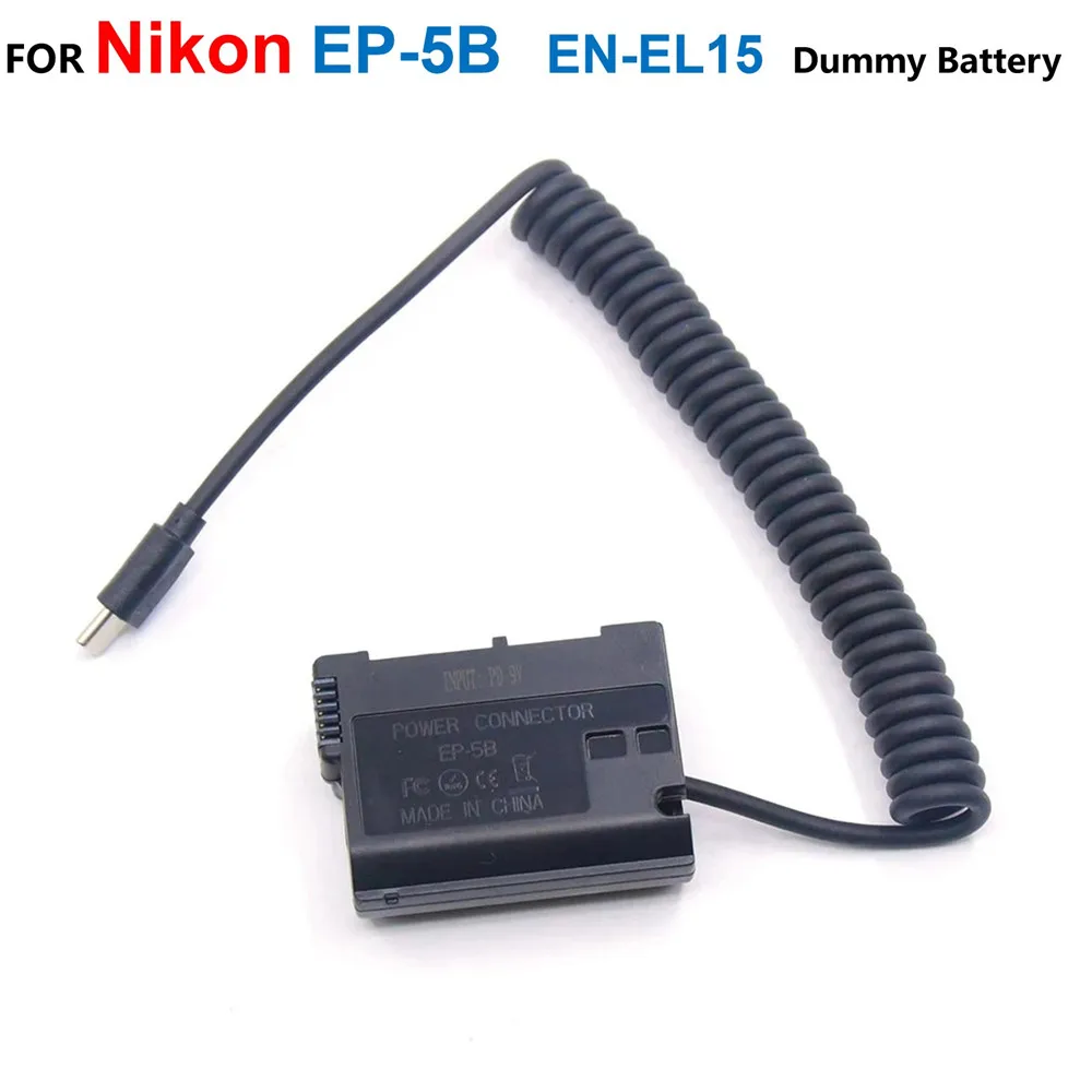 

EP-5B DC Coupler USB-C EN-EL15 EN EL15 Fake Battery For Nikon 1V1 D7000 D7100 D7200 D500 D610 D750 D800 D800E D810A Z5 Z6 Z7 II