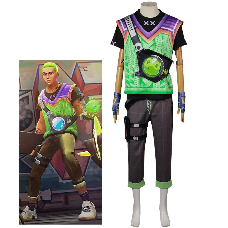 

Valorant Agent Gekko Cosplay Costume Full Set Streetwear Style Game Anime Role Play Outfit With Accessories Halloween Party Wear