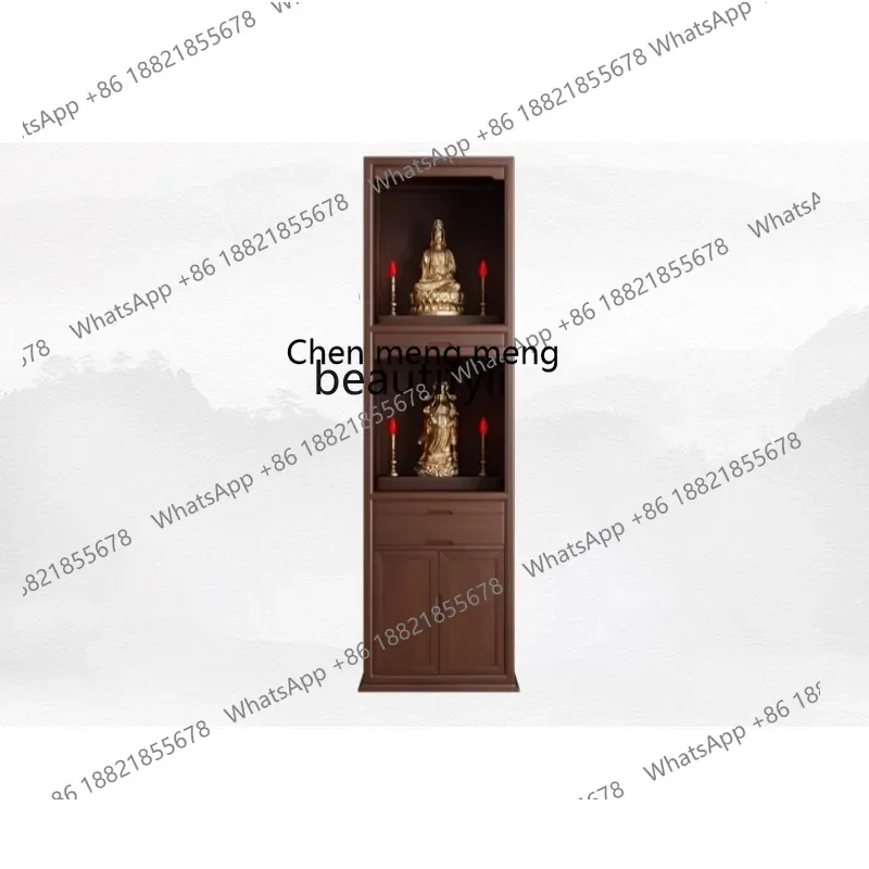 

z11Black walnut solid wood standing cabinet with door shrine shrine shrine offering table household incense cabinet