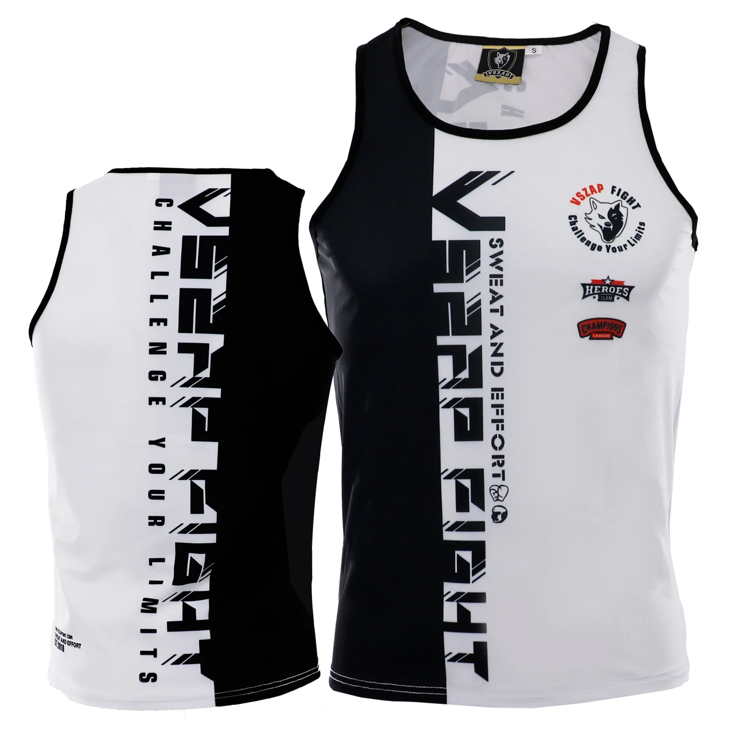 Vszap MMA Training Vest Muay Thai Boxing Shirt Men's Gym Bodybuilding Workout Jersey Rashguard Jiujitsu Kickboxing Fight Wear