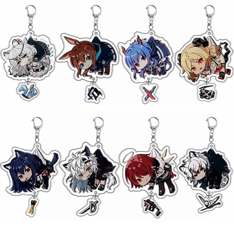 Anime Arknights Keychain Cartoon Figure Exusiai Ifrit Amiya Pendant Car Key Holder Kawaii Key Ring Bag Ornament Accesorios Gift