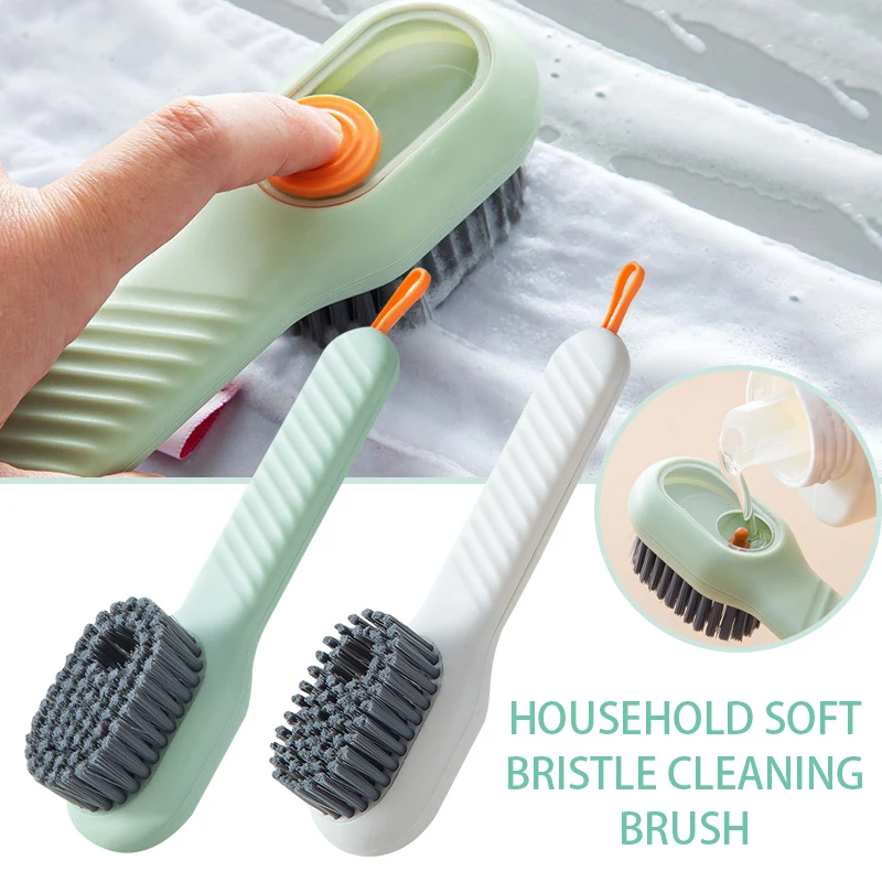 Multifunction Cleaning Brush Soft Bristled Liquid Shoe Brush Long Handle Clothes Brush Underwear Brush Household Cleaning Tool