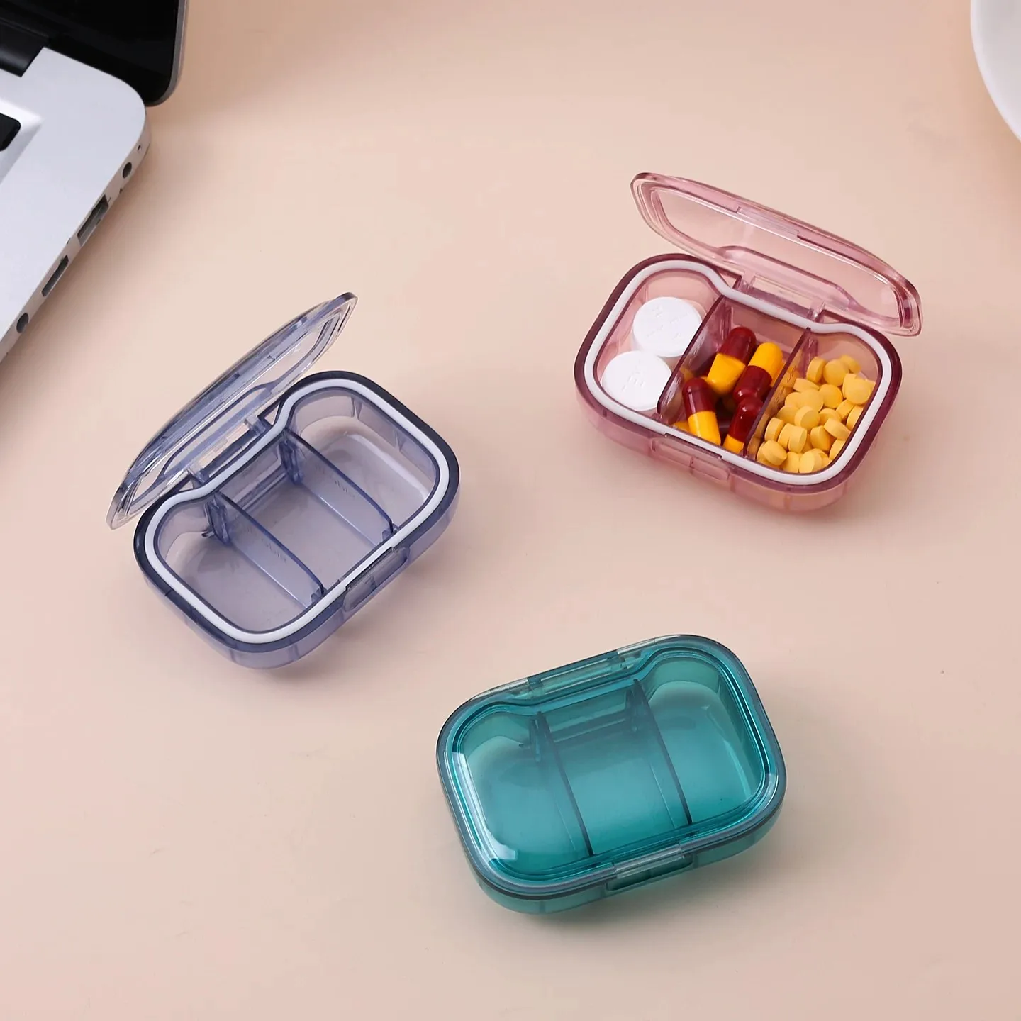 Mini pillbox medicine storage box pill dispenser pill organizer tablet container portable