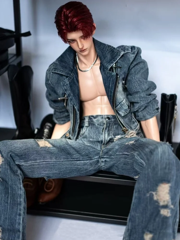 

BJD Doll Clothes For 70cm 73cm 75cm 77cm Doll Uncle Size Dolls Denim Suit Dolls Clothing Accessories(No Doll)