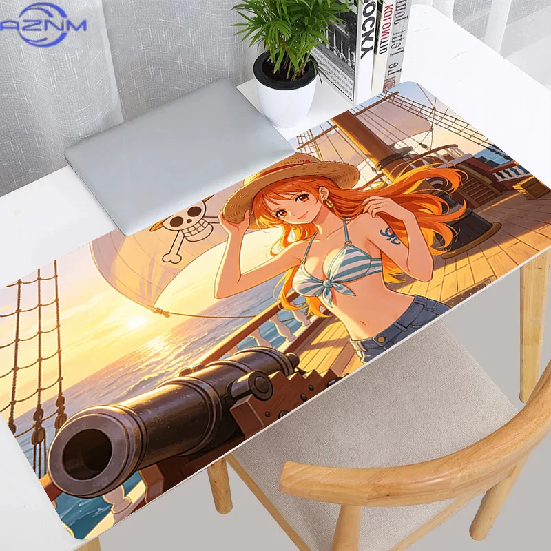 Gaming Mouse Pad Office Carpet Anti-slip Rubber Gamer Desk Mat PC Accessories Pads O-one P-piece Nami Large size Anime Mousepad