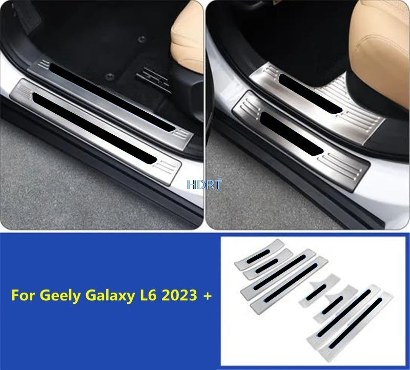 

Car Styling Door Sill Threshold Welcome Pedal Cover Trim For Geely Galaxy L6 2023 + Scuff Plate Protector Decoration Accessories