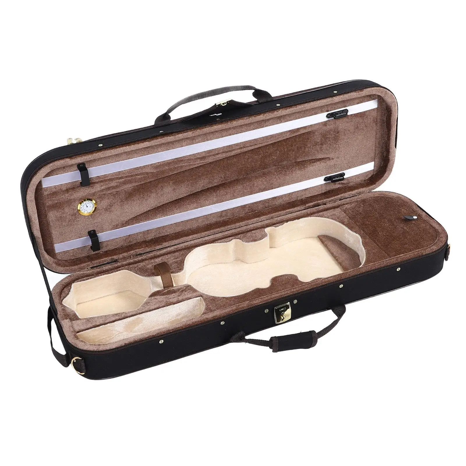 4/4 Size Hard Shell Violin Case with Hygrometer - Durable Storage & Protection for Musical Instruments