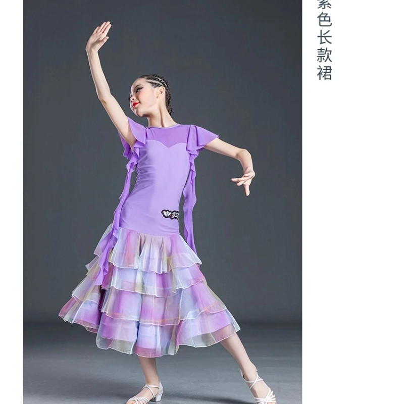Moderne Tanzkleidung, Übungskleid für Mädchen und Erwachsene, Performance-Kleid, Wettkampfkleid nach nationalem Standard, Walzerkleid