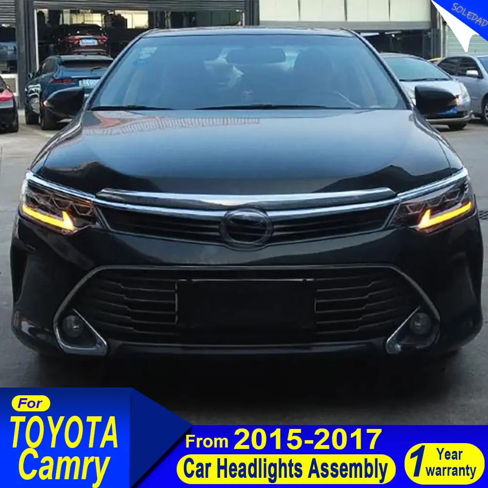 for Toyota Camry LED Headlight 2015 2016 2017  Camry Head Lamp Drl Projector Lens headlights Assembly Automotive Accessories