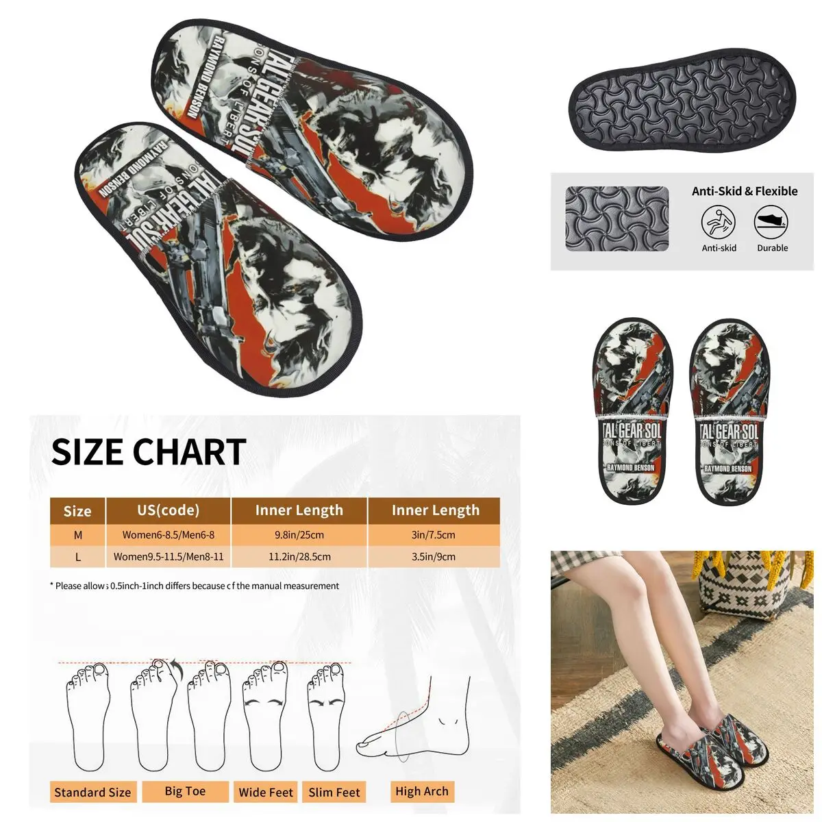 MGS1 Solid Snake Game Men Women Furry slippers,Cosy printing pantoufle homme Home slippers