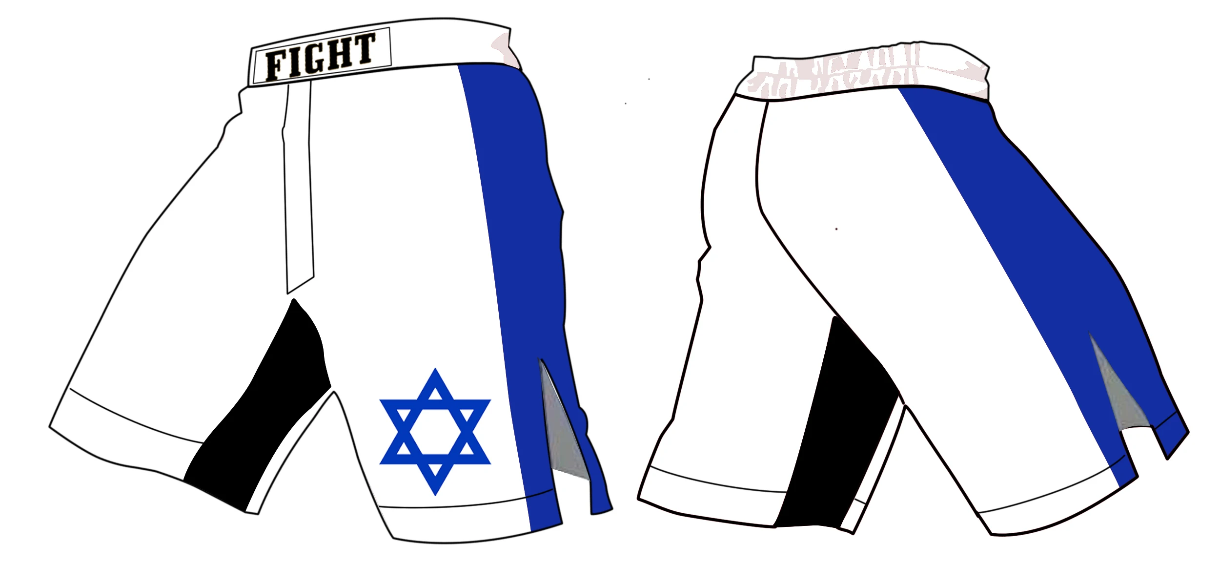 Flaga izraela spodenki bojowe męskie bokserskie wszechstronne walki BJJ Fighting Fitness Muay Thai Taekwondo No Gi