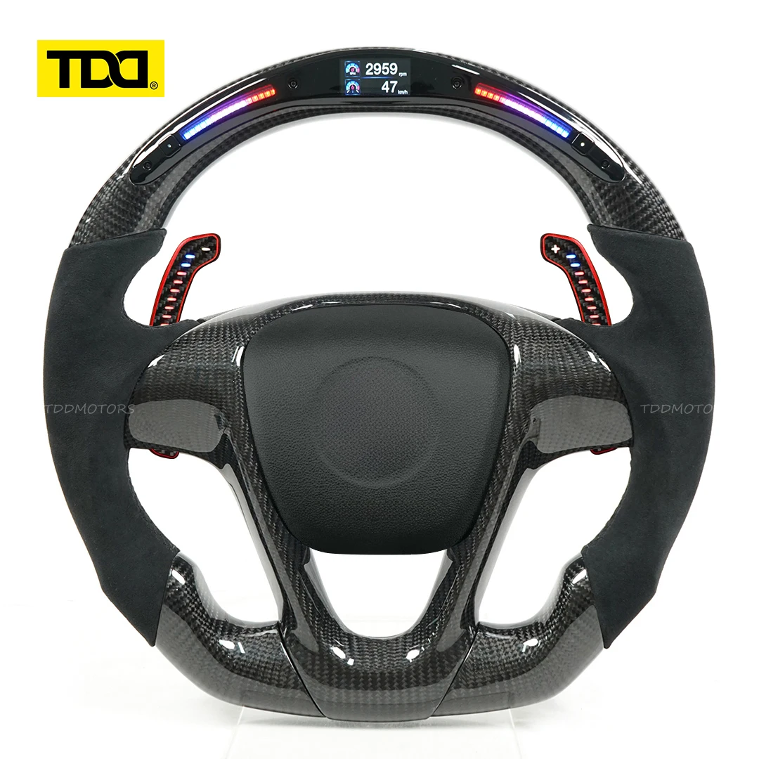 TDD Carbon Fiber LED Magnetic Paddle Shifters For Mercedes-Benz Smart 451/453 Steering Wheel Shift Paddle