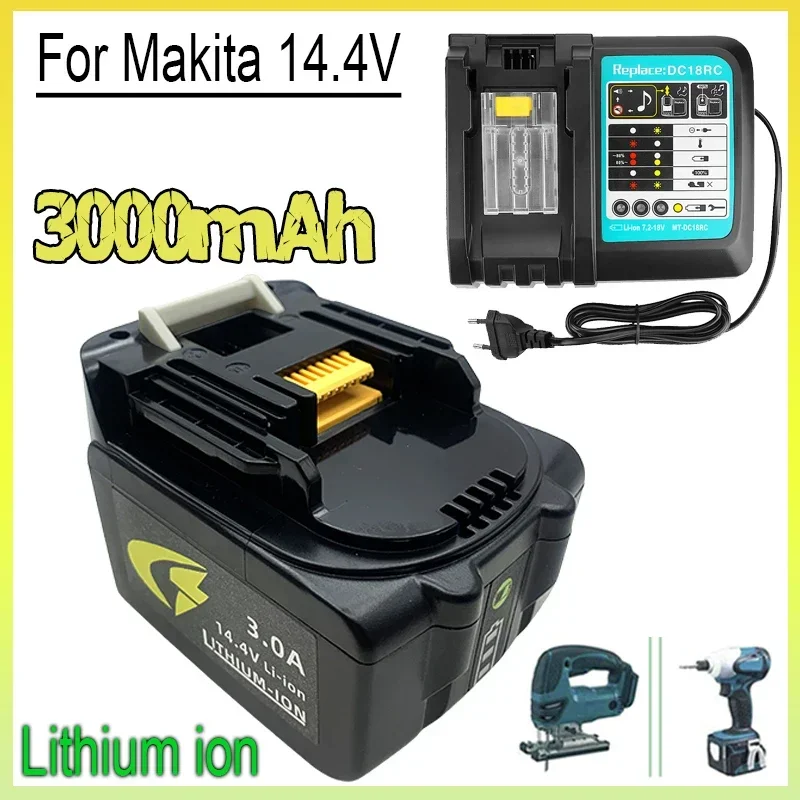 

14.4V 3000mAh BL1430 BL1415 BL1440 196875-4 194558-0 195444-8 3.0Ah 14.4V For Makita rechargeable battery for LED indicator