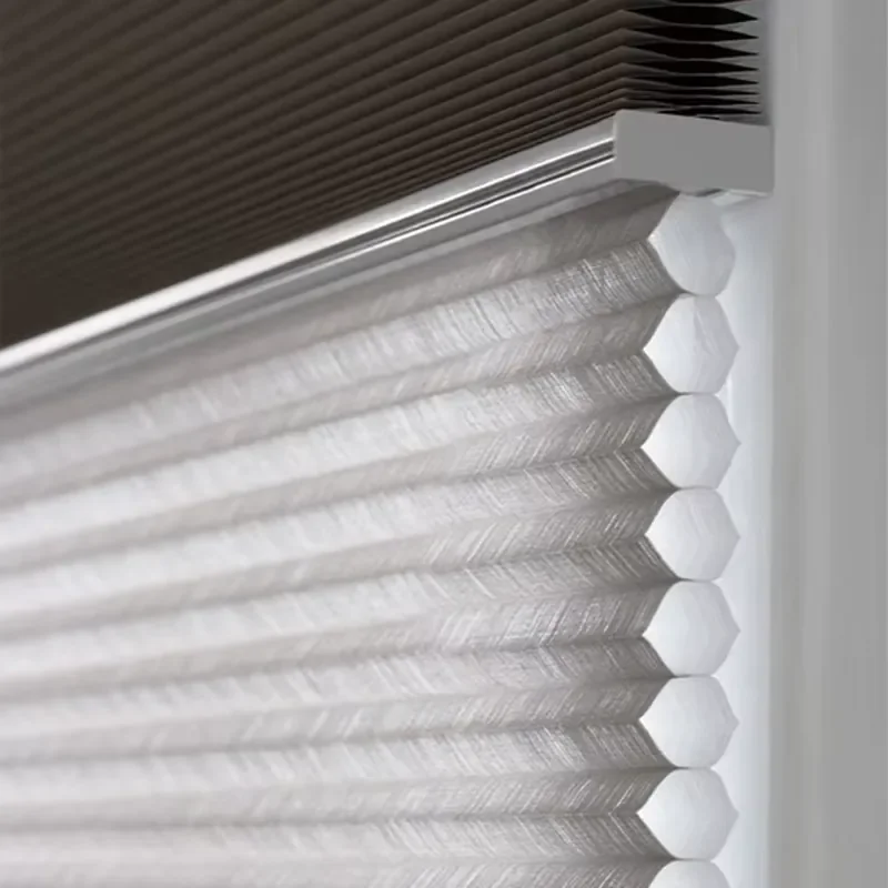 High Quality Smart Motorized Honeycomb Shades Blinds Easy-to-Use Electric French Windows for Everyday Home Decor Interior
