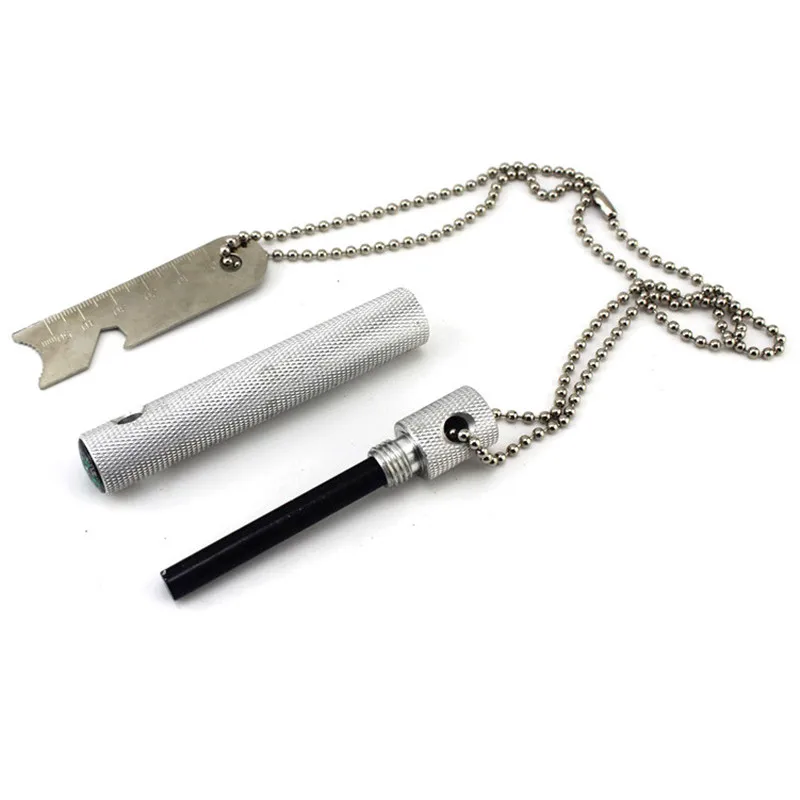 New Magnesium Rod Waterproof Sparking Stone Outdoor Compass Sparking Rod Anti-corrosion Starter Essential Wilderness Survival