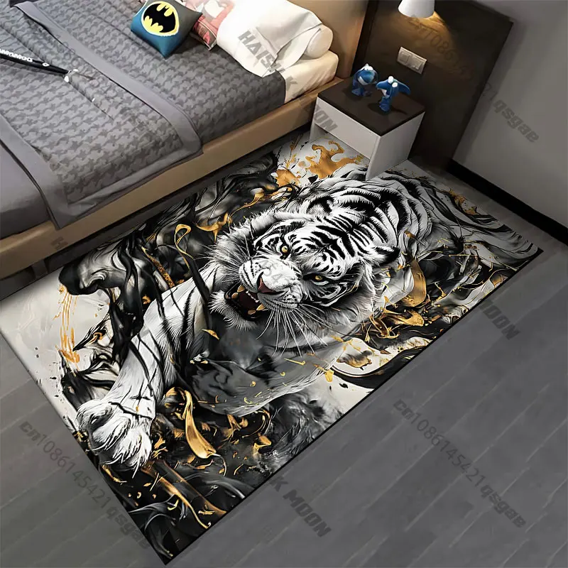 Tiger dynamic artisticcarpet Yoga living room room decor children's crawling mat doormat area rug games floor mat