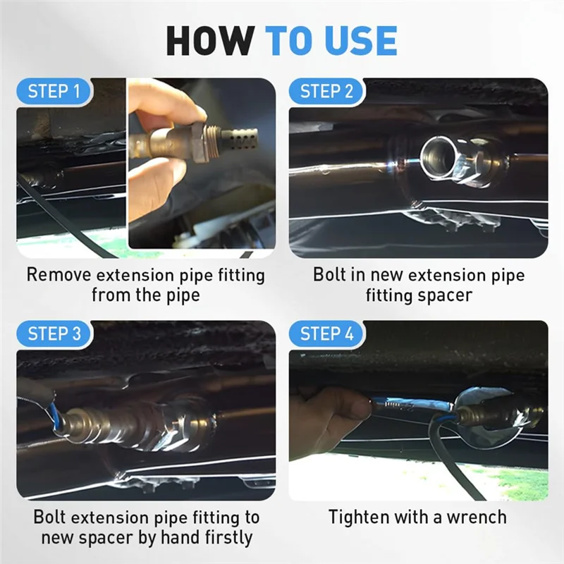 AAAN-สแตนเลสสตีลท่อขยาย 1.8 นิ้ว M18 × 1.5 ด้าย-ทนต่ออุณหภูมิสูง, หัวข้อความแม่นยํา 4PCS