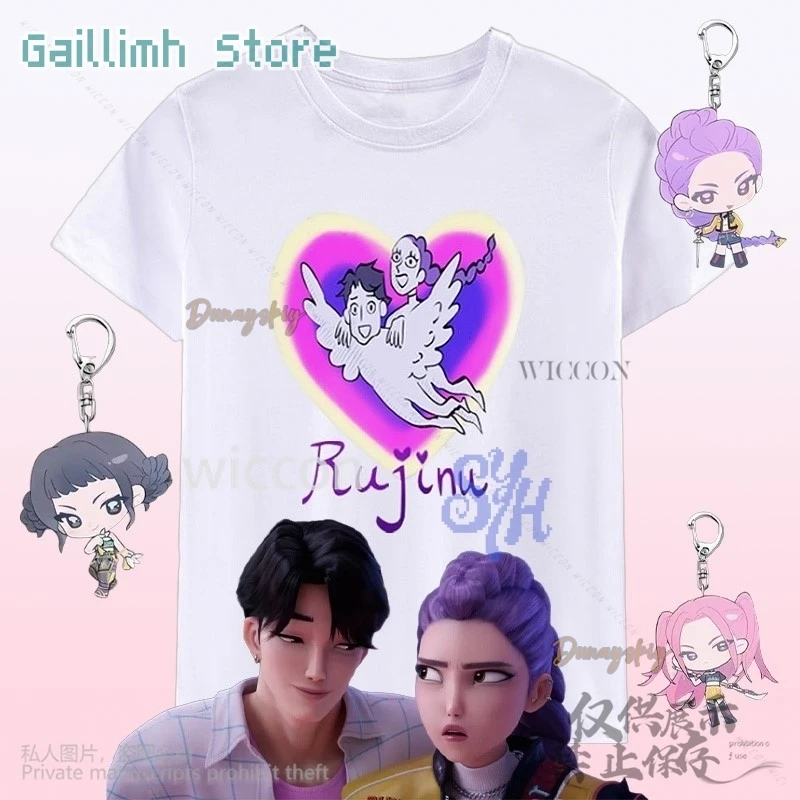 

Аниме фильм Kpop демон косплей RUJINU пара фанатов футболка Джину Руми сердце любовь униформа Kawaii милые милые подарки на Хэллоуин Cos