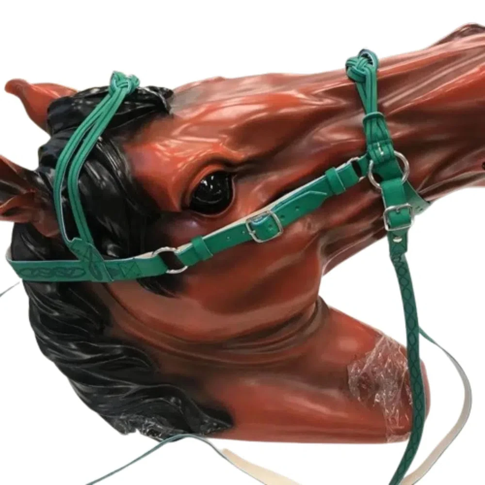 

PU Leather Horses Bridle Halters Comfortable Metal Buckle Horse Rein Harness Durable Adjustable Horse Head Curtain
