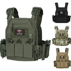 Ranger Green Plate Carrier Tactico Vest con sicurezza a sgancio rapido Molle Chaleco Tactico Bandolier gilet tagliato al Laser