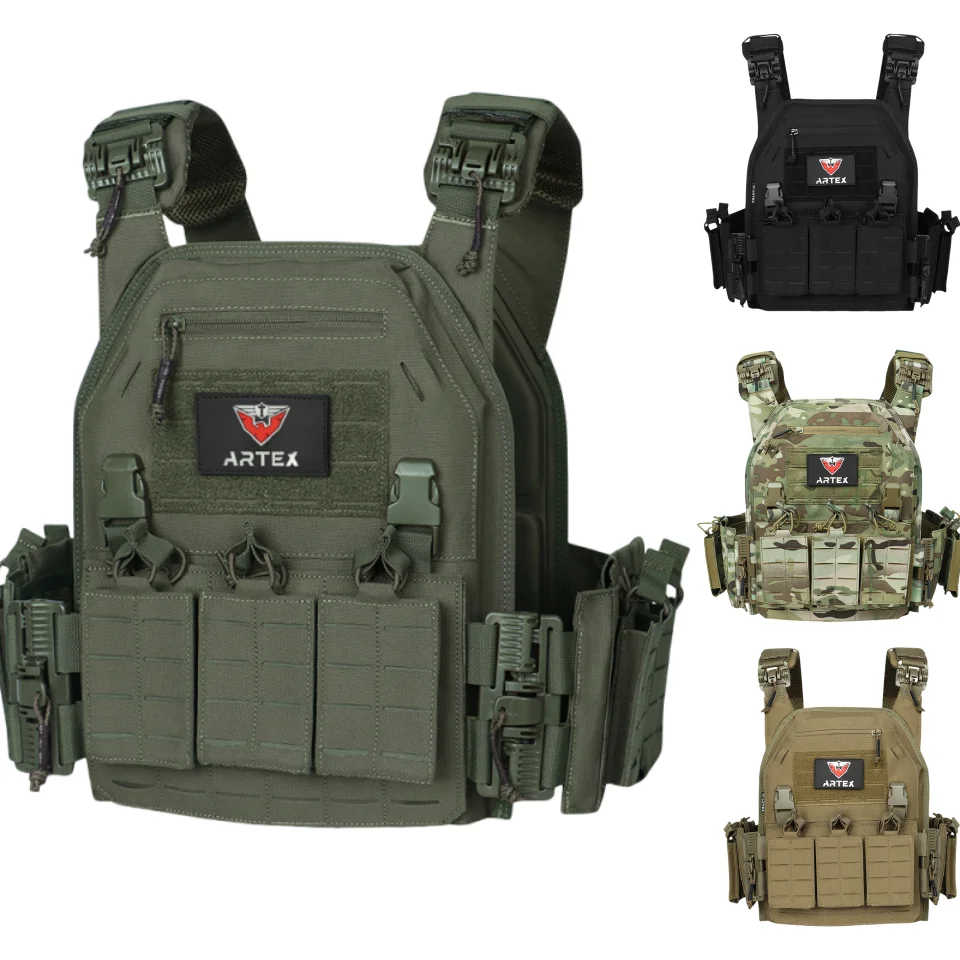 Kamizelka Ranger Green Plate Carrier Tactico z szybkozłączką Security Molle Chaleco Tactico Bandolier Laser Cut Vest