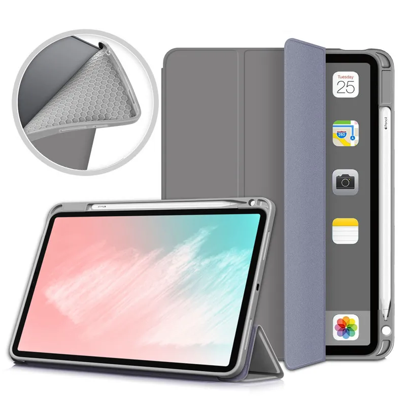 

Чехол для iPad Air 2020, умный чехол 10,9 дюйма, держатель для карандашей, мягкая задняя крышка из искусственной кожи и ТПУ для iPad Air 4, чехол, оболочка 2020