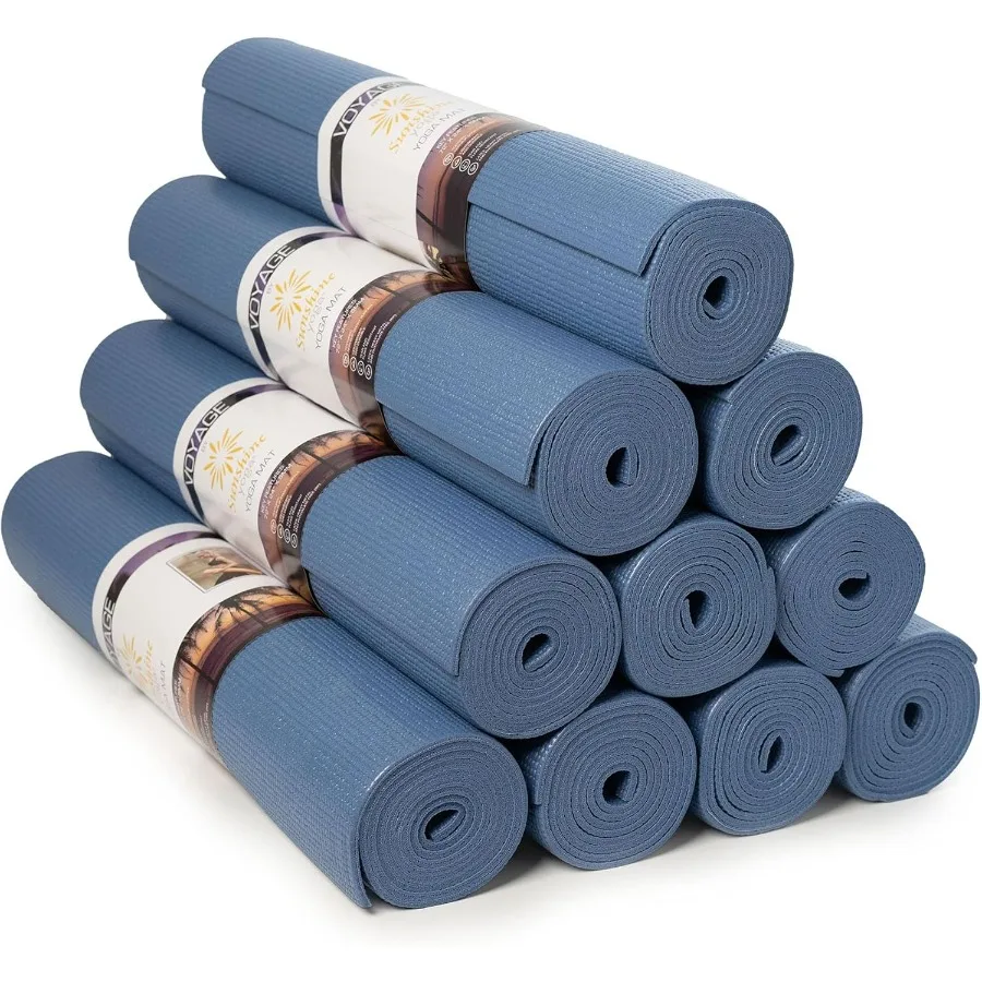 

Sunshine Yoga Voyage Yoga Mat 10 Pack 72 x 24 Professional Studio and Gym Bulk Yoga Mats 5mm Thick Durable Anti-Tear Non Slip F