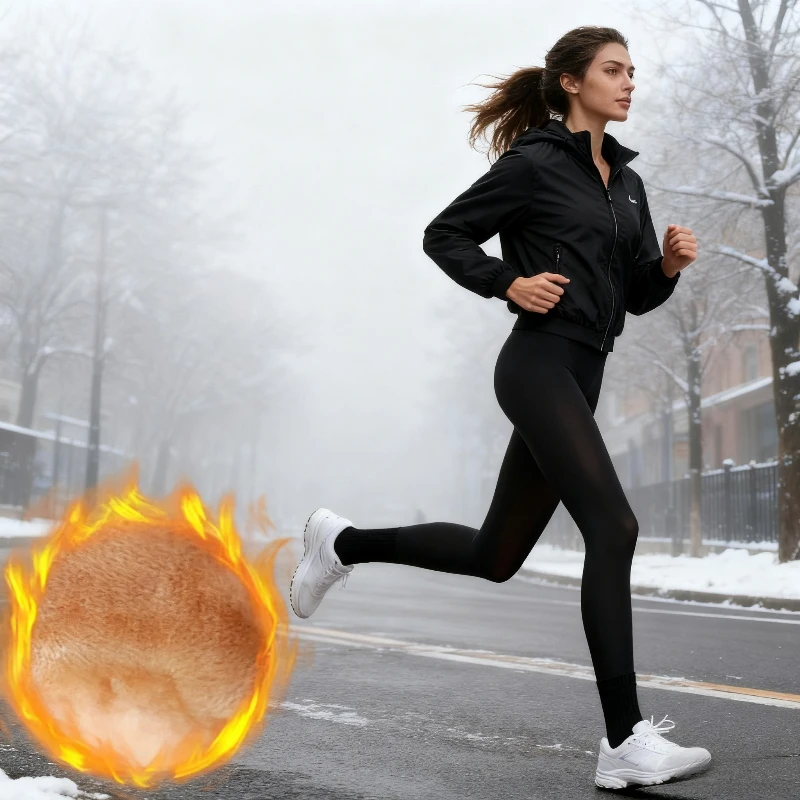 Medias térmicas con forro polar para mujer, mallas cálidas de invierno, pantimedias con efecto de piel Polar, calcetines de lana, pantalones, ropa para clima frío