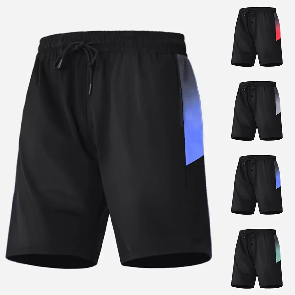 For Sports Activities M Red Men Running Shorts Mesh Workout Shorts Lightweight Splicing Workout Shorts 95 Polyester Material
