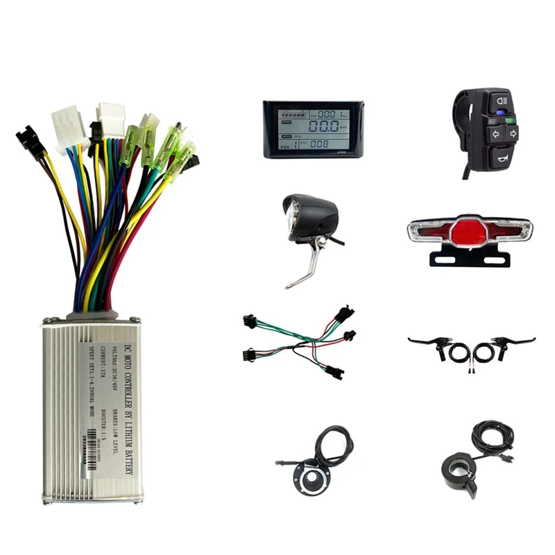 S900 LCD Display Panel Electric Bicycle Scooter Brushless Controller Kit 36V‑48V 17A  Waterproof With E-Bike Light