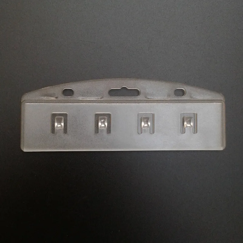 1pc Transparent Horizontal Half Card Badge Holder For Swipe ID Cards Frosted Rigid Polycarbonate Plastic-Transparent